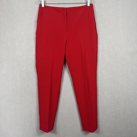 Chico's Dress Pants Size 0.5 US 6-S Red Ankle Length High rise W Pockets - Picture 1 of 16